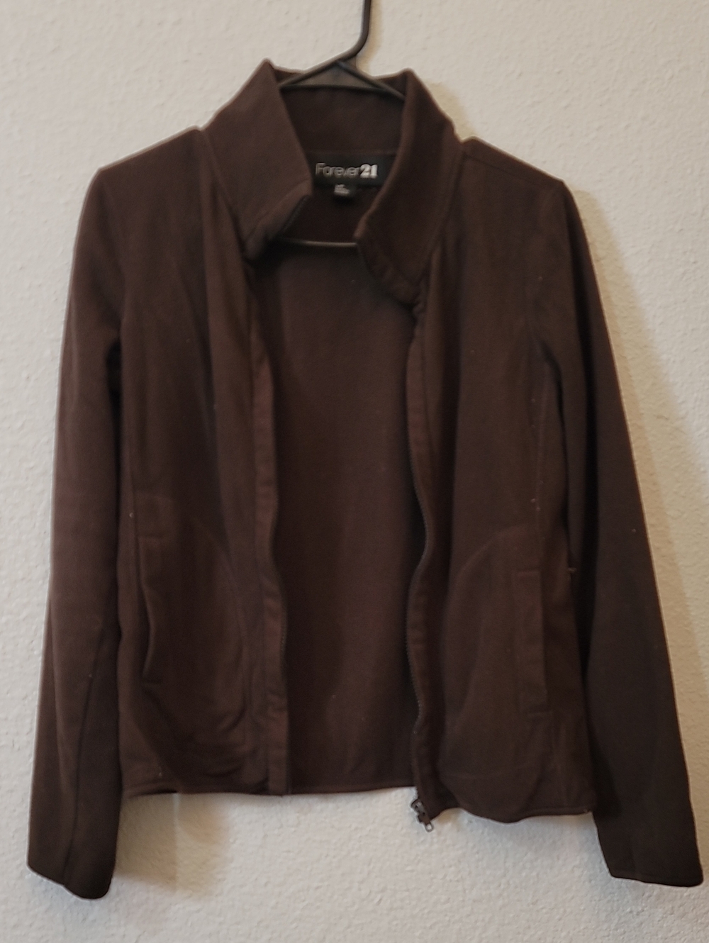 Forever 21 Women's Dark Brown Open-Front Jacket